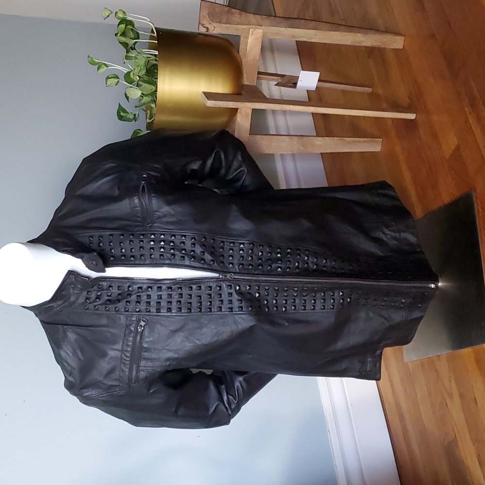 Leather Black Studded Jacket